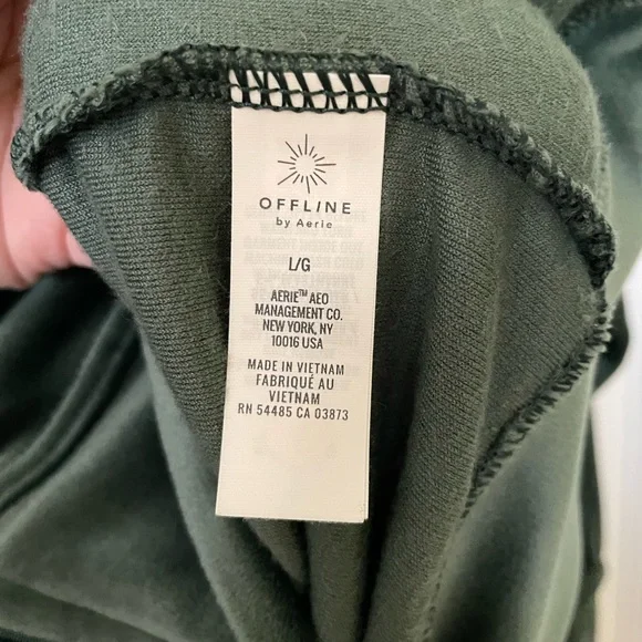 EUC Aerie Dark Green Velour Zipped Hoodie - Picture 4 of 6